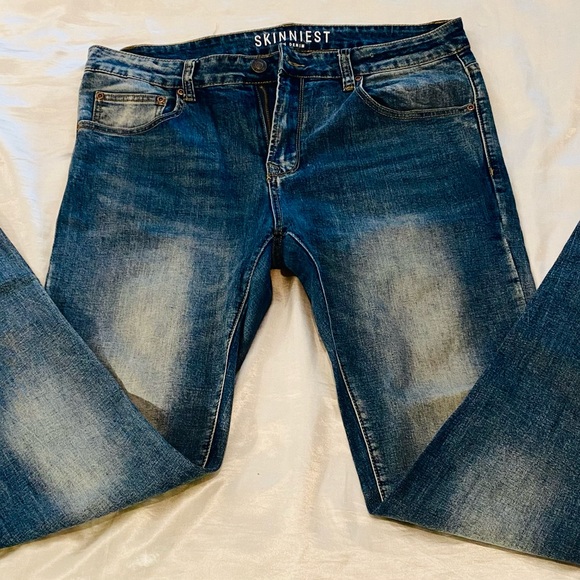 LIGHT & DARK BLUE WASH VARIATION SKINNY JEANS - Picture 1 of 3